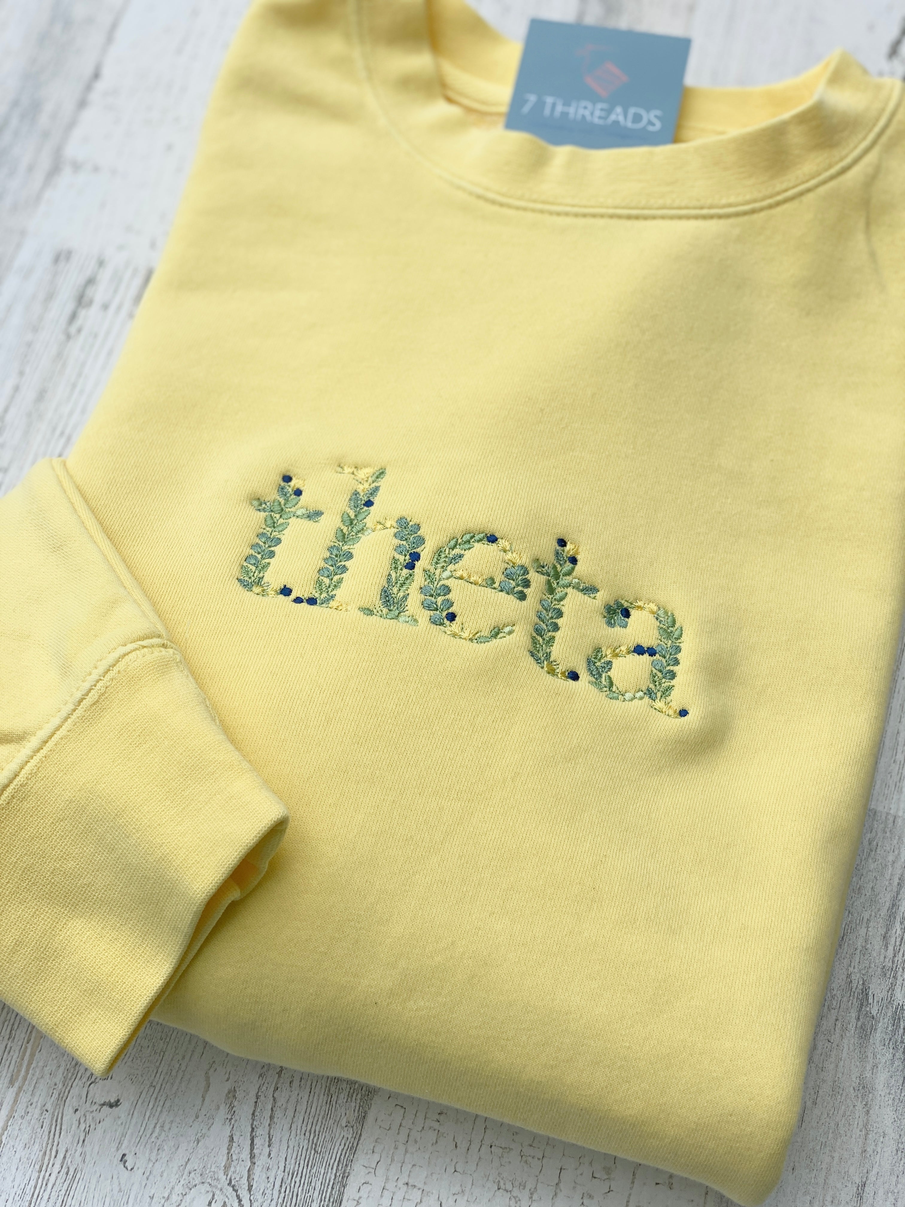 The Maggie Botanical Embroidered Flowers Sweatshirt