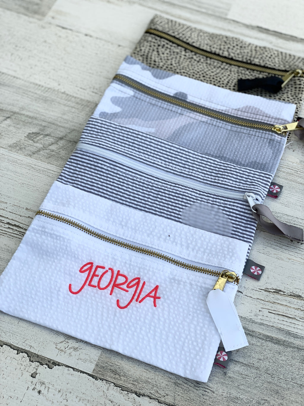 The Mint™ Seersucker Cosmetic Pouch