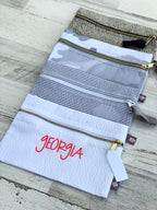 The Mint™ Seersucker Cosmetic Pouch