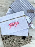 The Mint™ Seersucker Cosmetic Pouch