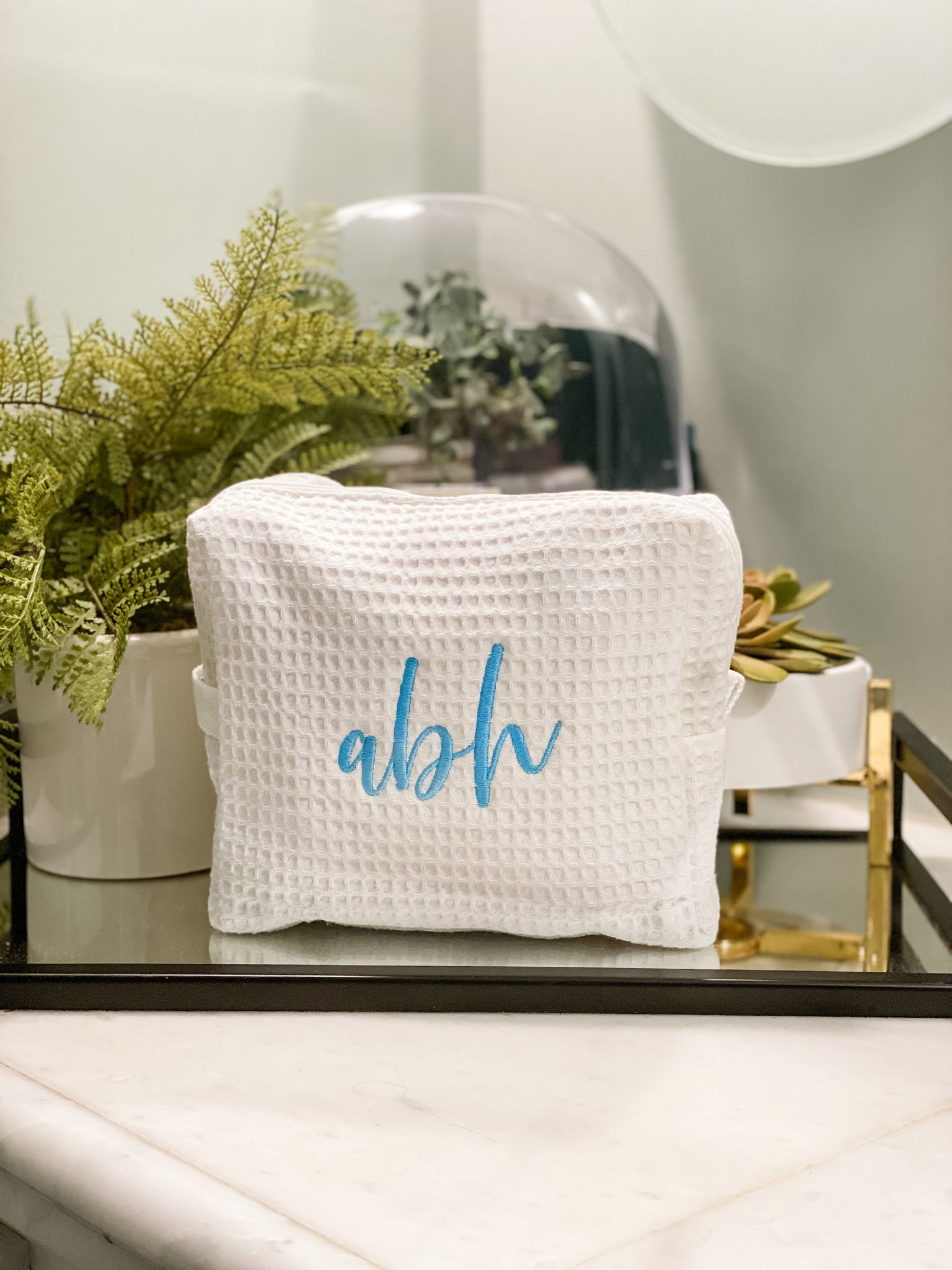 The Addie Waffle Weave Cosmetic Bag