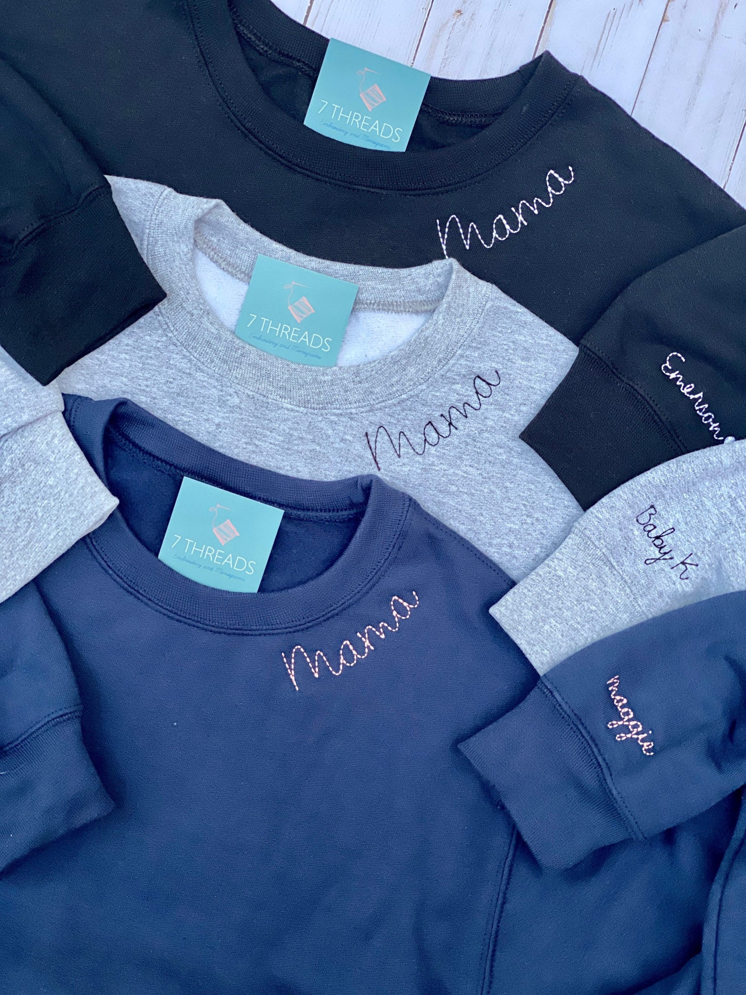 Embroidered name sweatshirts new arrivals