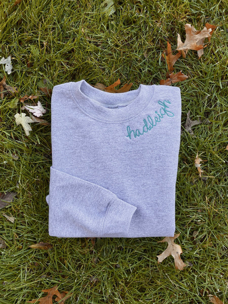 Sadie Children's Embroidered Sweatshirt With Personalized Collar