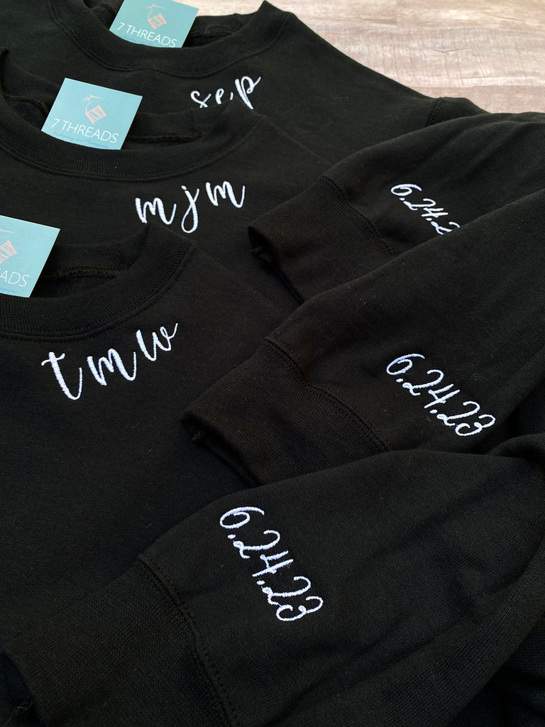 Monogrammed Custom Embroidered Sweatshirt  Super Soft Cozy Bella Canv – 7  Threads Embroidery