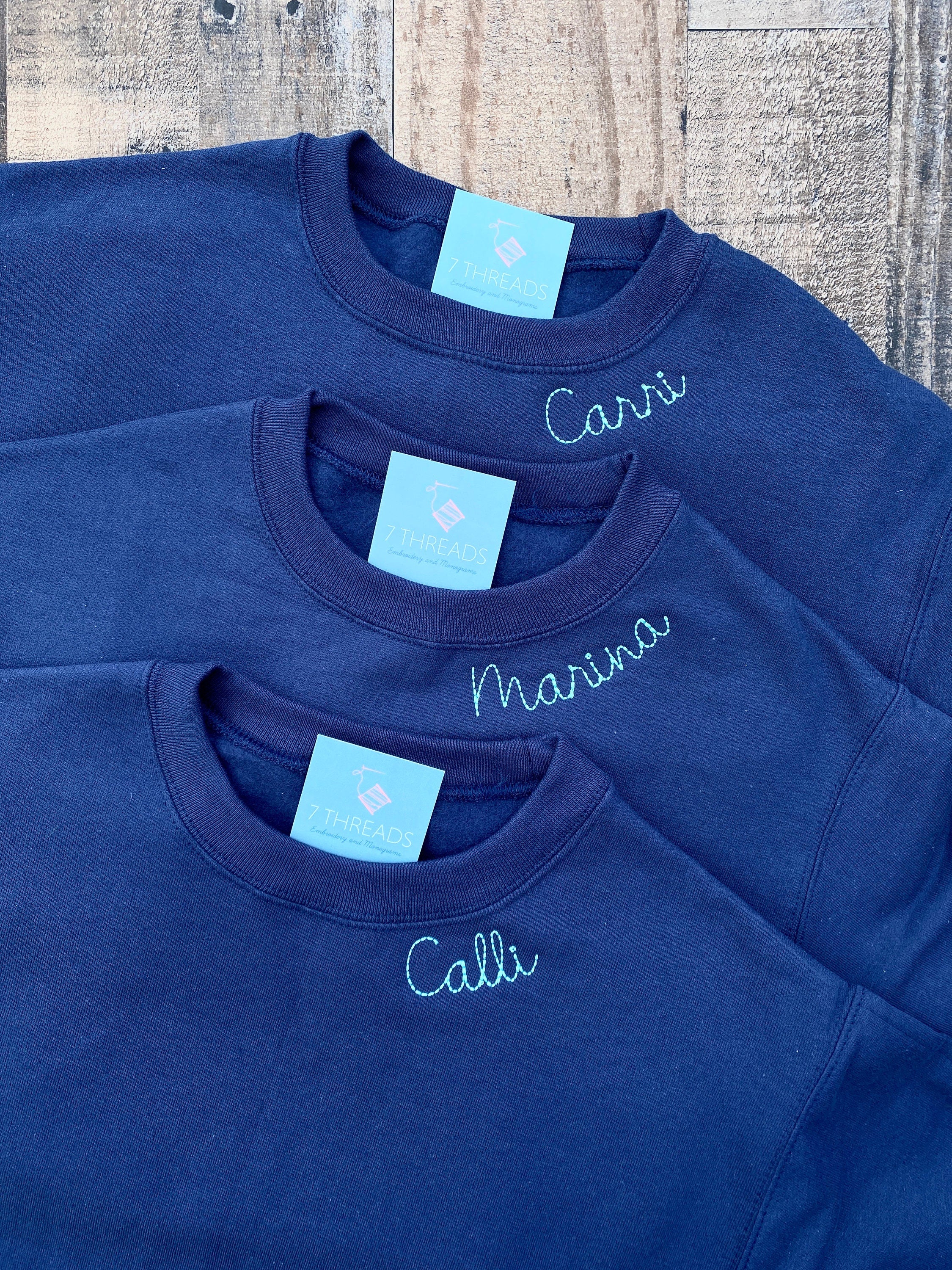 The Lila Embroidered Collar Bean Stitch Sweatshirt