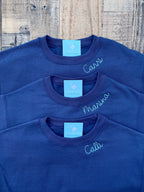 The Lila Embroidered Collar Bean Stitch Sweatshirt