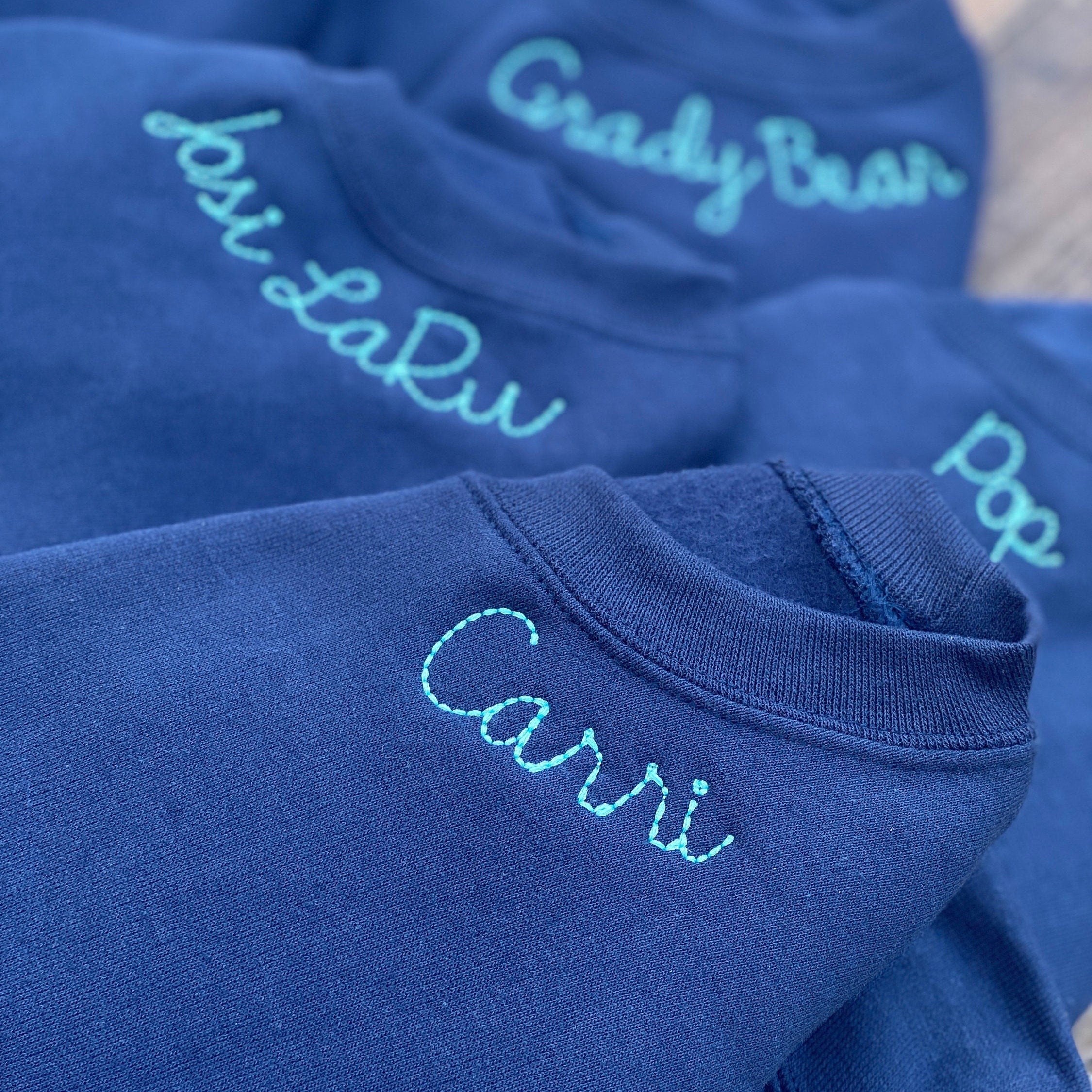 The Lila Embroidered Collar Bean Stitch Sweatshirt