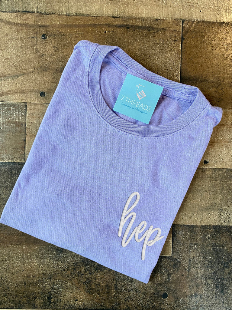 Monogram Comfort Color Tee Embroidered Monogrammed T-shirt