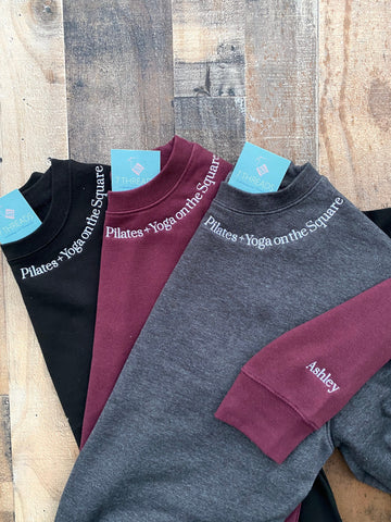 The Classic Custom Embroidered Sweatshirt With Personalized Neckline & Cuff