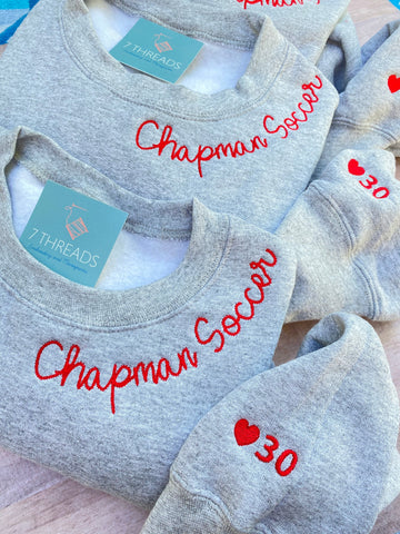 Custom Children's Embroidered Name Monogram Sweatshirt For Boys and Gi – 7  Threads Embroidery