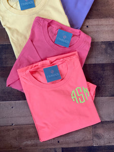 Monogram Comfort Color Tee| Embroidered Monogrammed T-shirt|  Comfort Colors Short Sleeve| Bridal Party Shirts| Bridesmaid Shirt| Preppy Tee