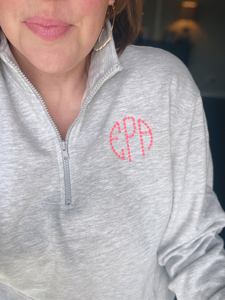  Personalized Monogram 1/4 Zip Sweatshirt Custom Gift for Women  : Handmade Products