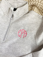 The Liz Monogram Quarter Zip Sweatshirt, Super Soft Personalized Half Zip Pullover, Monogrammed Popover, Custom Embroidered Sweatshirt, Bridal Gift