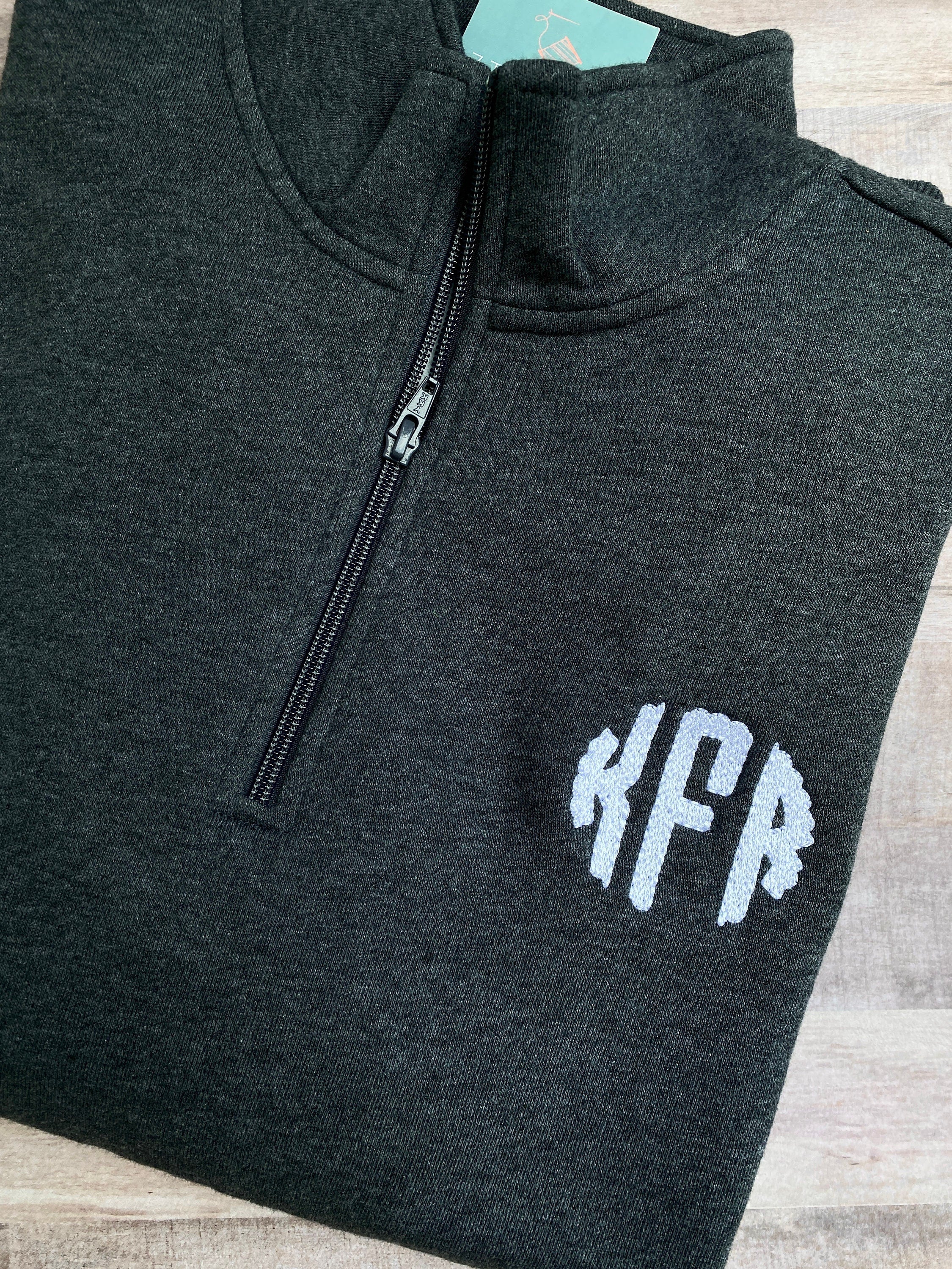 The Liz Monogram Quarter Zip Sweatshirt, Super Soft Personalized Half Zip Pullover, Monogrammed Popover, Custom Embroidered Sweatshirt, Bridal Gift