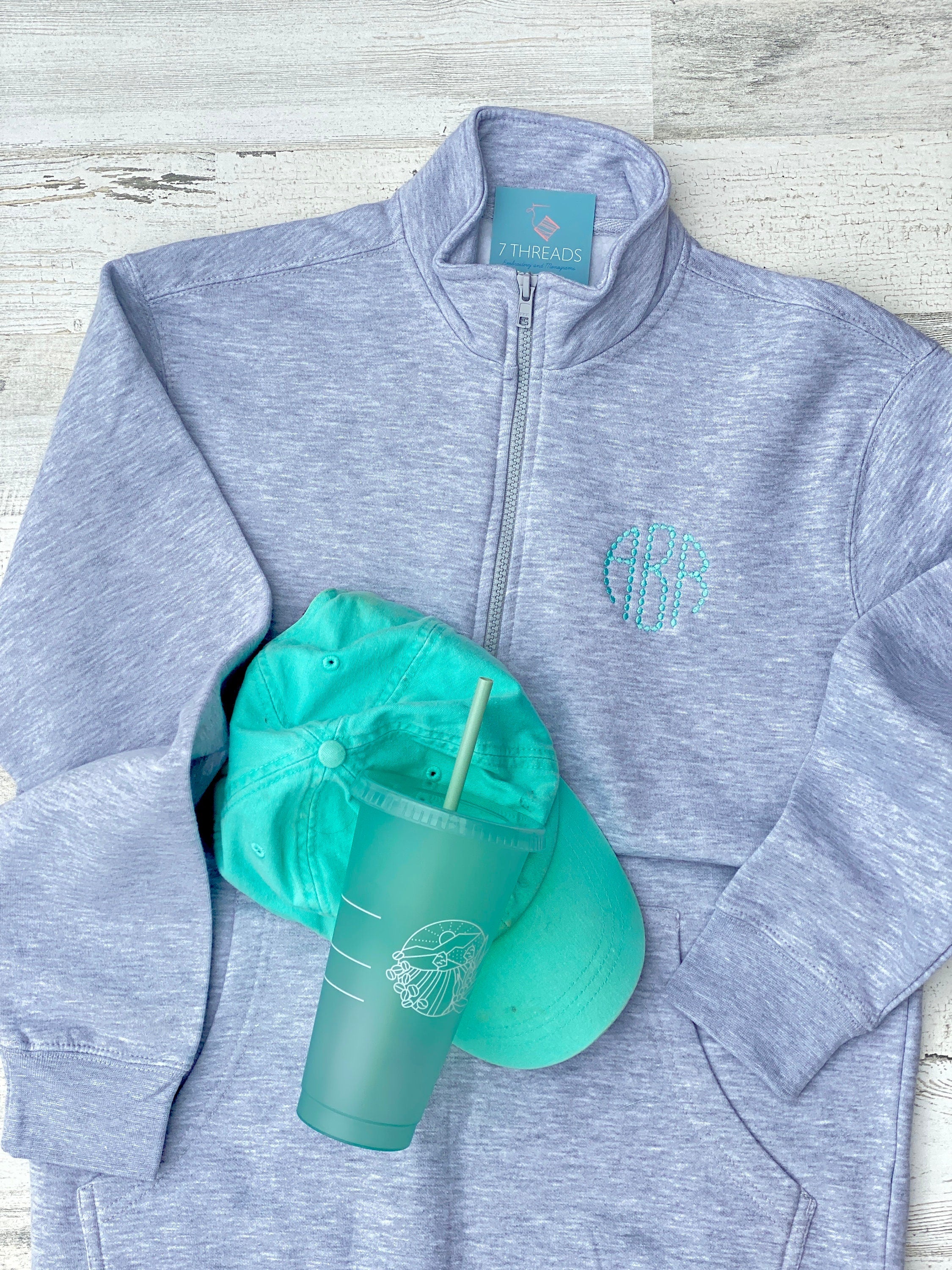 The Liz Monogram Quarter Zip Sweatshirt, Super Soft Personalized Half Zip Pullover, Monogrammed Popover, Custom Embroidered Sweatshirt, Bridal Gift