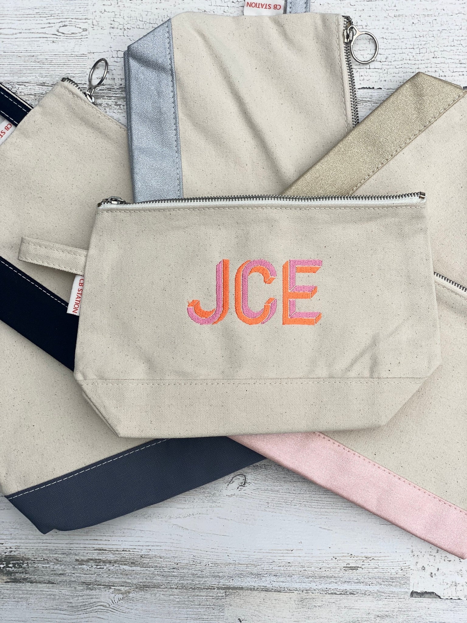Monogram Tote Bags Personalized Zipper Tote Monogrammed 
