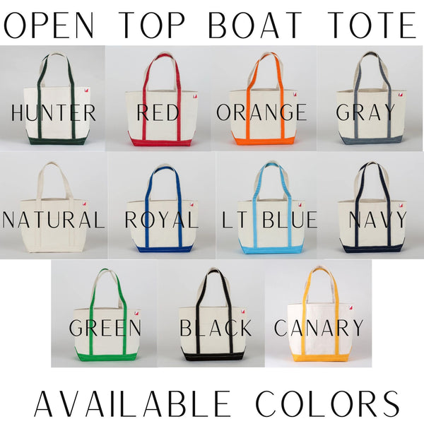 Embroidered Boat Tote, Custom Tote Bag, Personalized Ironic Boat Tote, Monogram Canvas Tote Bag, Preppy Boat Tote Bag, Premium Boat Tote
