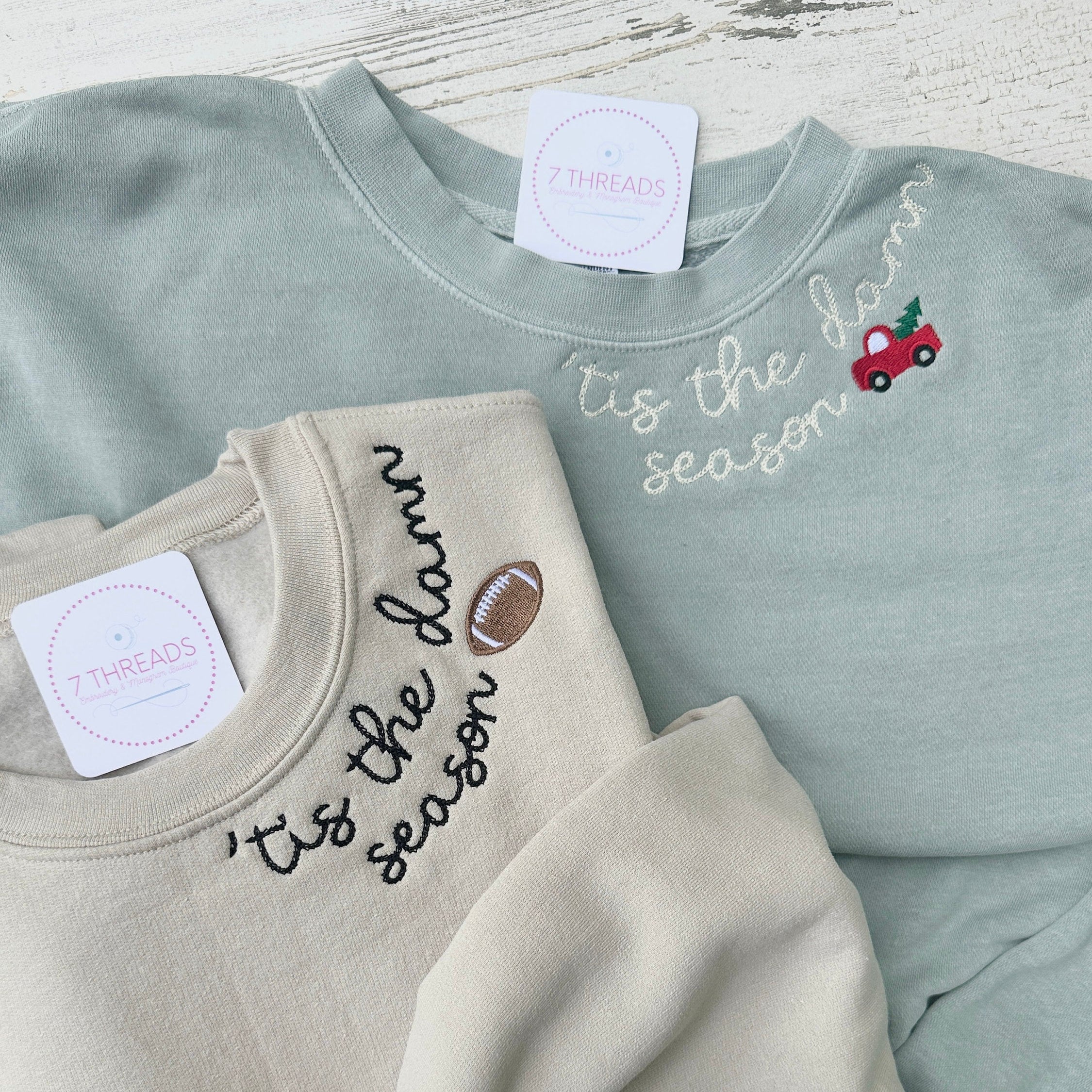 Tis The Damn Season Sweatshirt, Cozy Fall Sweatshirt, Personalized Embroidery, Football Shirt, Embroidered Christmas Shirt, Halloween Shirt