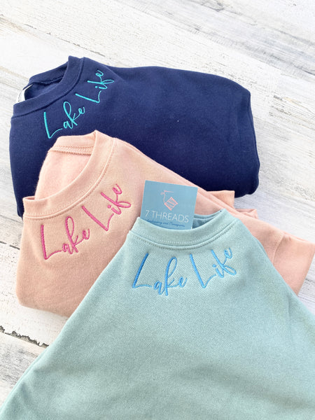 The Lindsay Custom Embroidered Neckline Sweatshirt